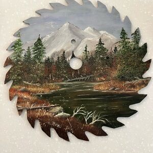 Hand painted saw blade
